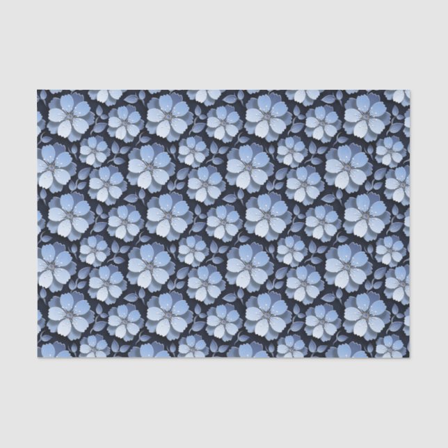 Papel De Seda Margarita Azul (Anverso)