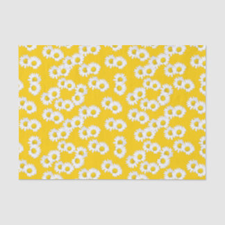 Papel De Seda Margarita blanca en fondo amarillo