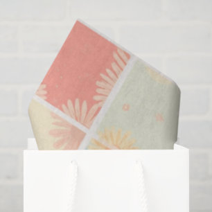 Papel De Seda Margarita retro Rojo Rosa Azul Aqua Floral Cumplea
