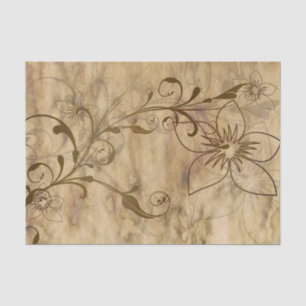 Papel De Seda Margarita rústica beige y marrón