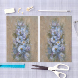 Papel De Seda Margaritas blancas / azules DBL