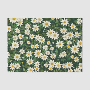 Papel De Seda Margaritas Blancas Ditsy Pastel Boho Años 70 Flora