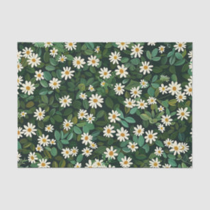 Papel De Seda Margaritas Blancas Ditsy Pastel Boho Años 70 Flora