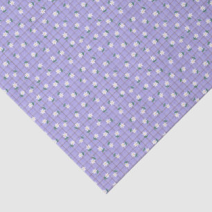 Papel De Seda Margaritas sobre Cuadros Morados (pequeña escala)