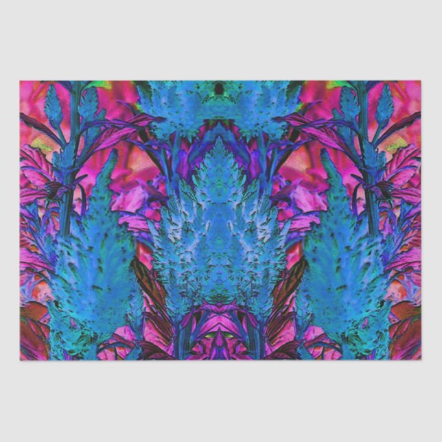 Papel De Seda Margen Floral Rosa Florescente (Anverso)