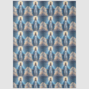 Papel De Seda María Virgen Azul Celestial 