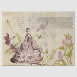 Papel De Seda Marie Antoinette con abejas y flores