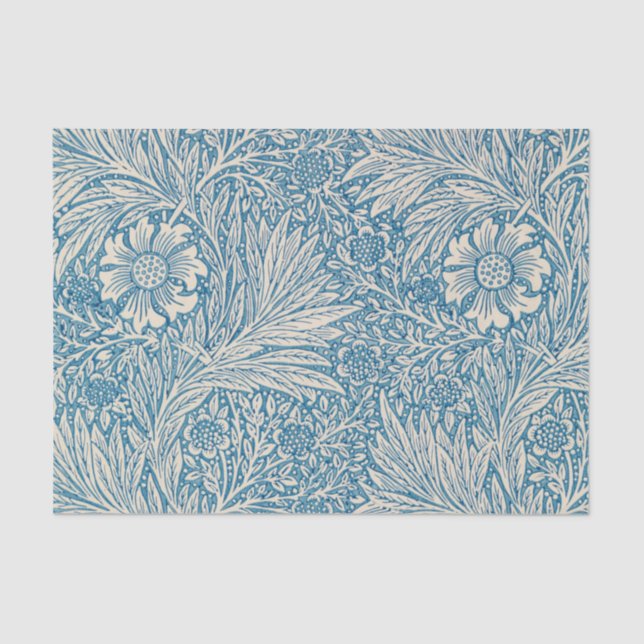 Papel De Seda Marigoldes Azules (por William Morris) (Anverso)