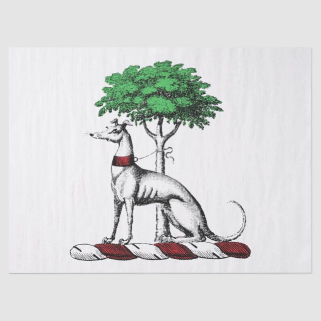 Papel De Seda Marioneta Greyhound Con Emblema Escudo Heráldico D (Anverso)