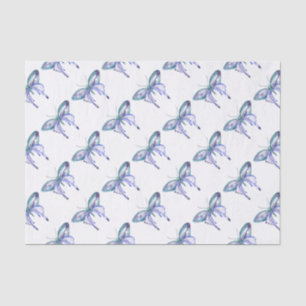 Papel De Seda Mariposa acuarela azul Aqua Purple