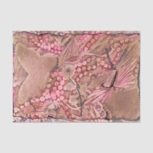 Papel De Seda Mariposa Acuarela Vintage Rosa Sepia Romántico