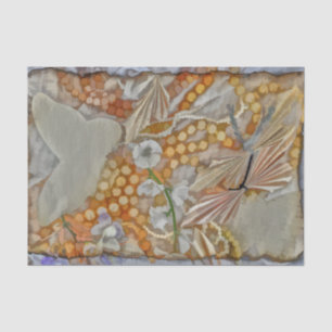 Papel De Seda Mariposa Acuarela Vintage Sepia Oro Romántico