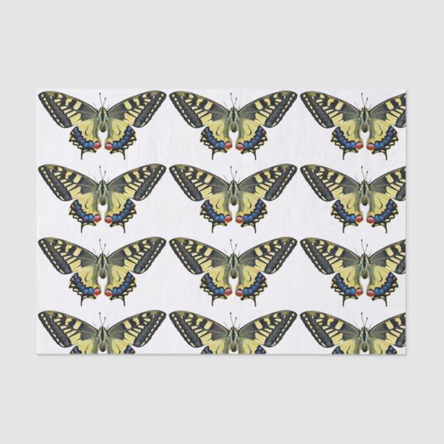 Papel De Seda Mariposa amarilla y negra (Anverso)