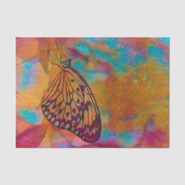 Papel De Seda Mariposa anaranjada azul bohemia del Hippie
