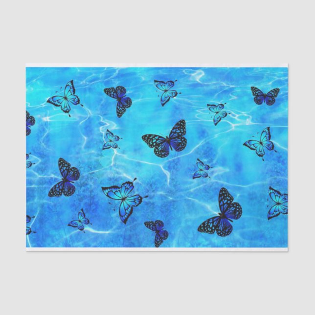 Papel De Seda Mariposa azul (Anverso)