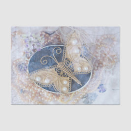 Papel De Seda Mariposa Boda Novia Blanco Oro Decoupage