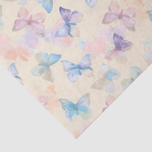 Papel De Seda Mariposa de crema decoupage  (Detalle)