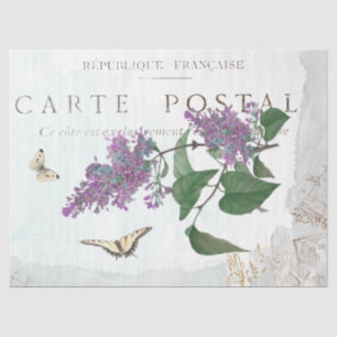 Papel De Seda Mariposa de flores de Lilac Carte Postale Azul Pin