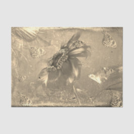 Papel De Seda Mariposa de girasol Luz Sepia Negativo Vintage