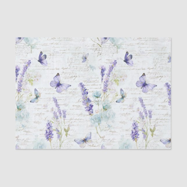 Papel De Seda Mariposa de lavanda  (Anverso)