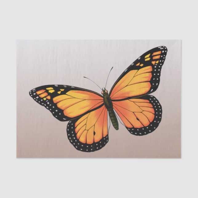 Papel De Seda Mariposa de Ombre del melocotón (Anverso)