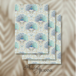 Papel De Seda Mariposa De Peacock De Estilo Art Nouveau Lt Blue 