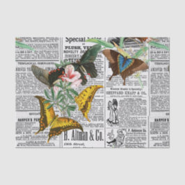 Papel De Seda Mariposa de periódico de época