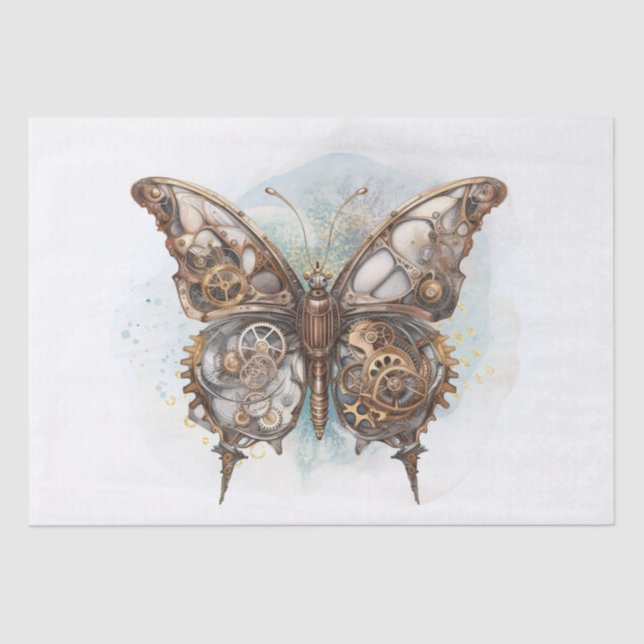 Papel De Seda Mariposa de Steampunk (Anverso)
