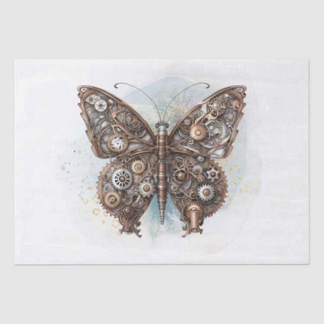 Papel De Seda Mariposa de Steampunk (Anverso)