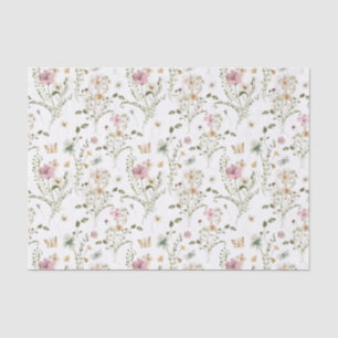 Papel De Seda Mariposa del Jardín de Flores Silvestres