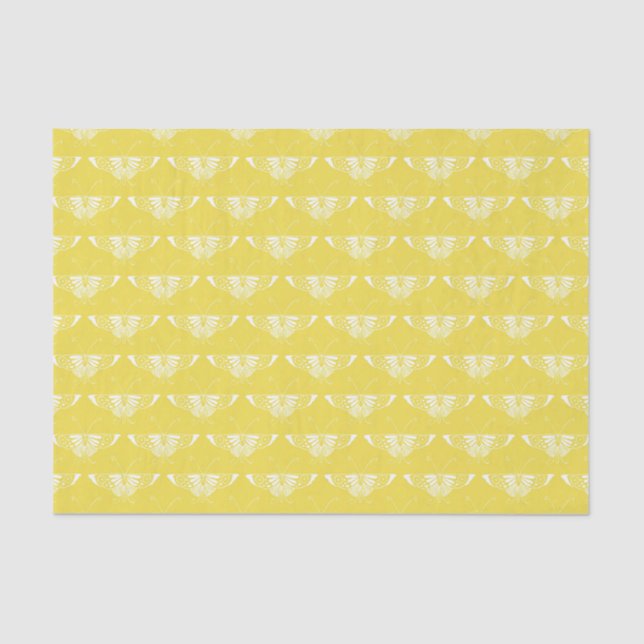 Papel De Seda Mariposa estilo Art Deco - amarillo y blanco (Anverso)