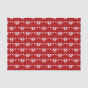 Papel De Seda Mariposa estilo Art Deco - rojo oscuro y blanco