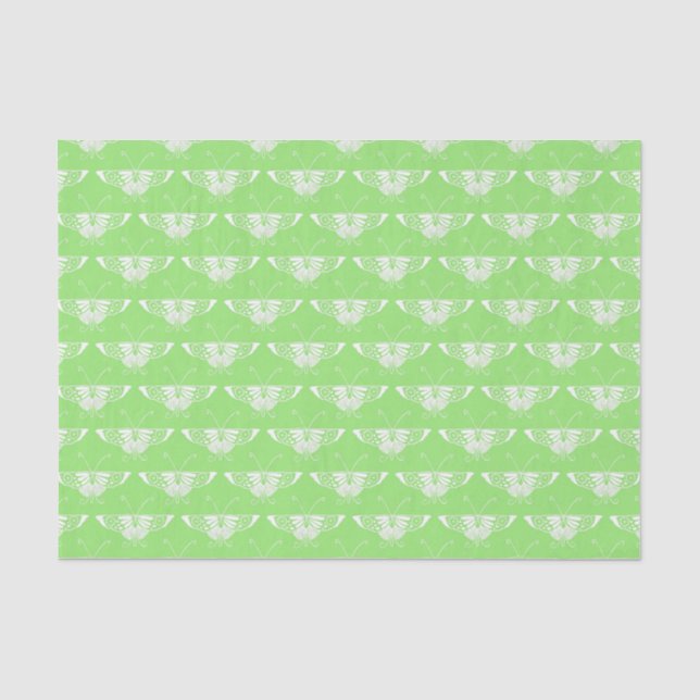 Papel De Seda Mariposa estilo Art Deco - verde lima (Anverso)