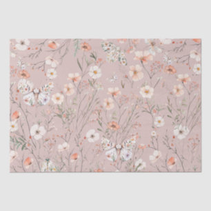 Papel De Seda Mariposa Floral Boho