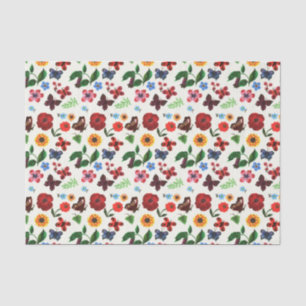Papel De Seda Mariposa floral botánica