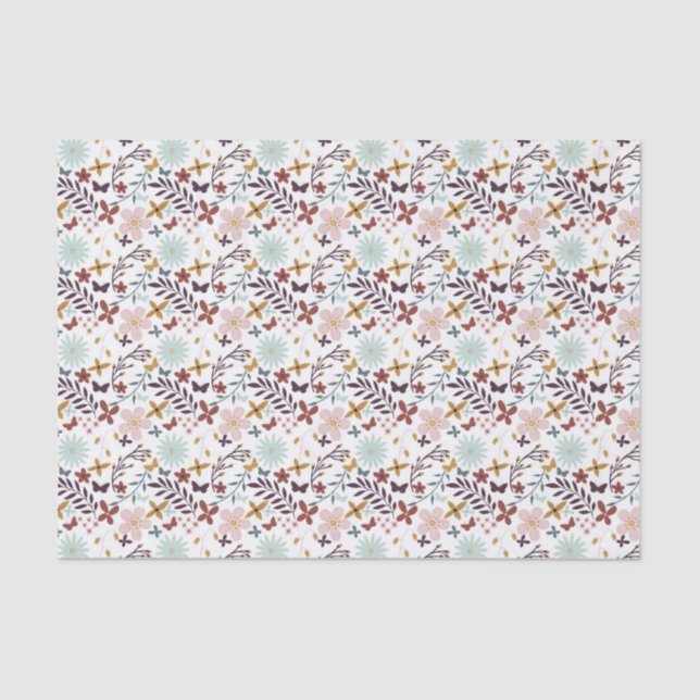 Papel De Seda Mariposa floral de otoño (Anverso)