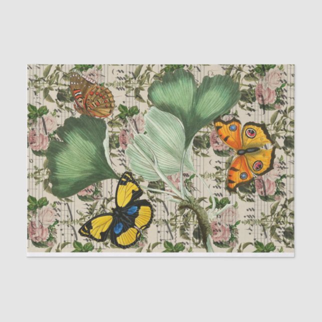 Papel De Seda Mariposa floral Ephemera (Anverso)