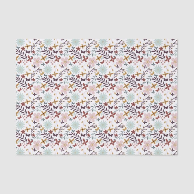 Papel De Seda Mariposa floral otoño (Anverso)