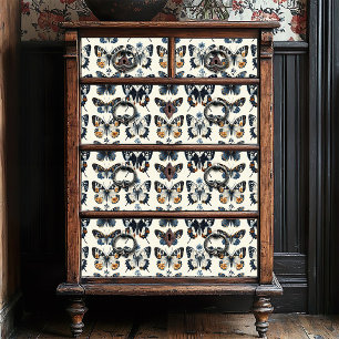 Papel De Seda Mariposa floral Rústica Amarilla Azul Vintage