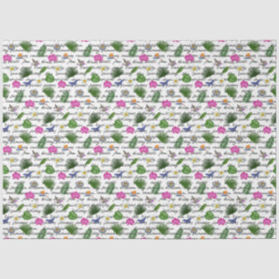 Papel De Seda Mariposa floral tropical tropical tropical moderna