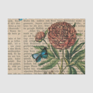 Papel De Seda Mariposa floral vintage