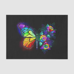 Papel De Seda Mariposa florida arcoiris
