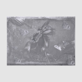 Papel De Seda Mariposa Girasol Negro Blanco Vintage Negativo