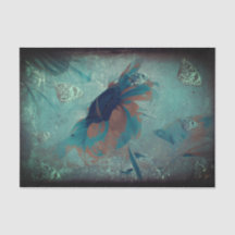 Mariposa Girasol Verde azulado Sepia Vintage Arte 