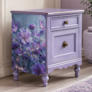 Papel De Seda Mariposa Lila Brillante Flor de Decoupage