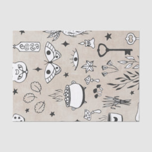 Papel De Seda Mariposa mística gato botella hojas estrella desga