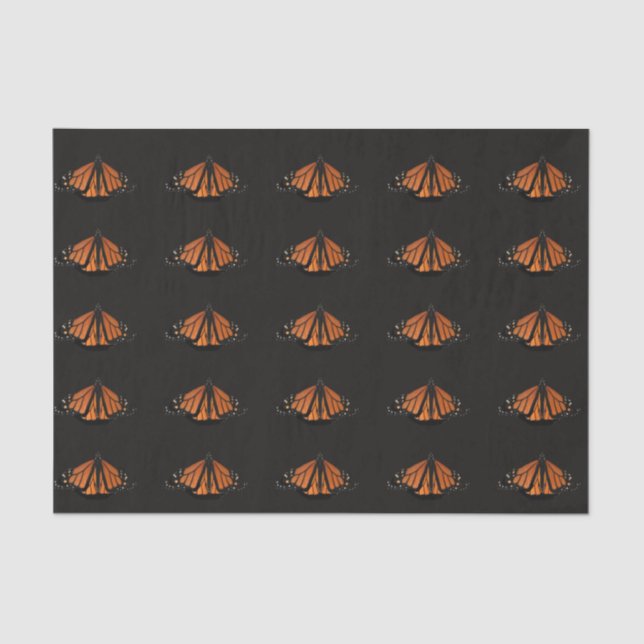 Papel De Seda Mariposa monarca en la llave del Naranja (Anverso)