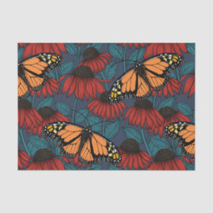 Papel De Seda Mariposa monarca sobre las colmenas rojas