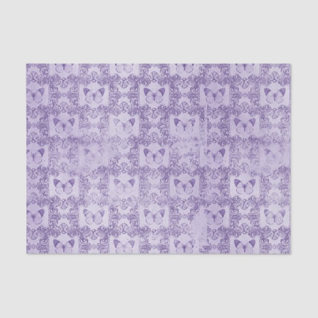 Papel De Seda Mariposa morada vintage (Anverso)