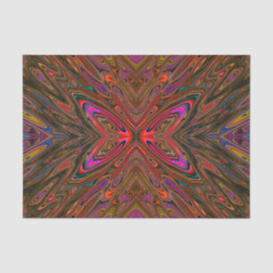 Papel De Seda Mariposa naranja y magenta abstracta y alucinante